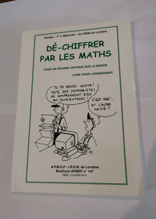 Dé-chiffrer par les maths : Livre pour l’enseignant – Brochure APMEP – Institut de recherche sur l’enseignement des mathématiques