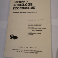 CAHIERS DE SOCIOLOGIE ECONOMIQUES – N°...