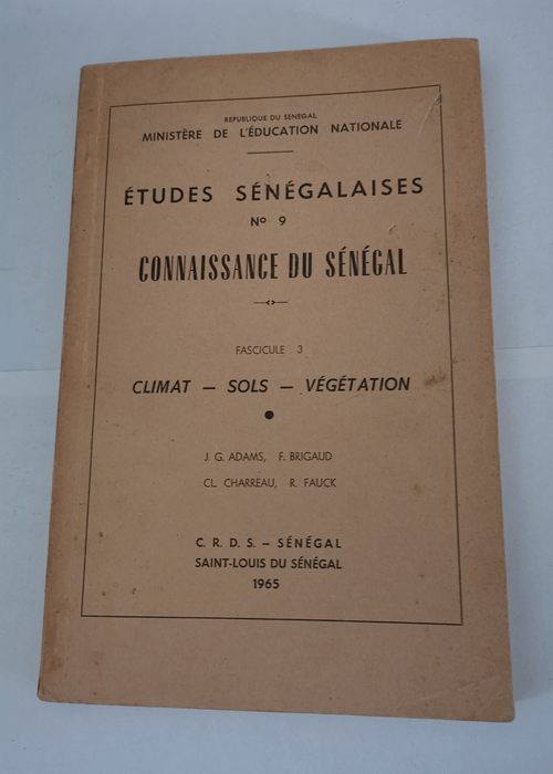 ETUDES SENEGALAISES N° 9 – CONNAISSANC...