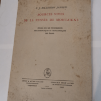 Sources vives de la pensée de Montaigne étu...