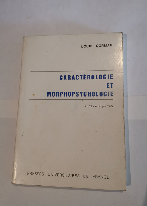 Caractérologie et morphopsychologie – ...