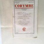 Corymbe CAHIERS LITTERAIRES – 8e ANNEE – TOME VIII – MARS-AVRIL 1939 N°47 –