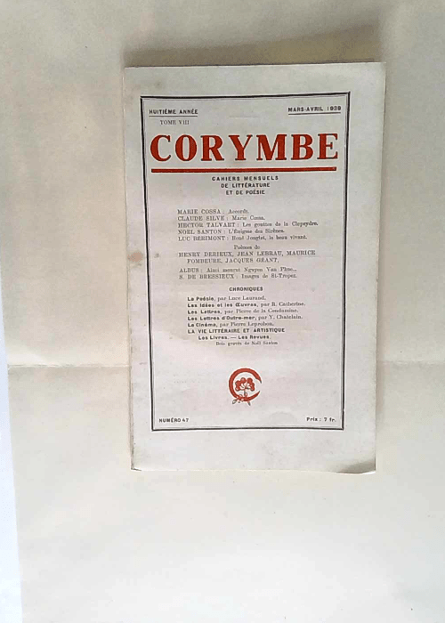 Corymbe CAHIERS LITTERAIRES – 8e ANNEE ...