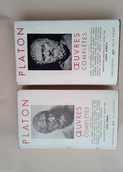 Œuvres complètes platon tome 1 et 2 - Platon