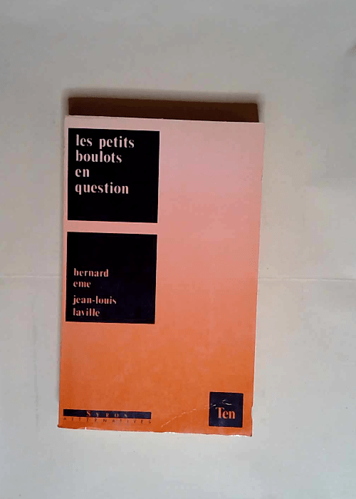 Les Petits boulots en question  – Jean-Louis Laville