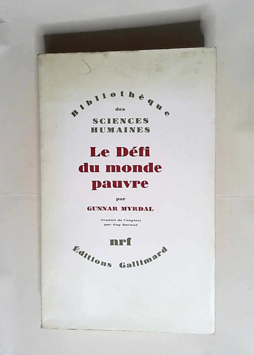 Defi du monde pauvre – Myrdal G