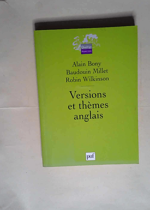 Versions et thèmes anglais  – Alain Bony