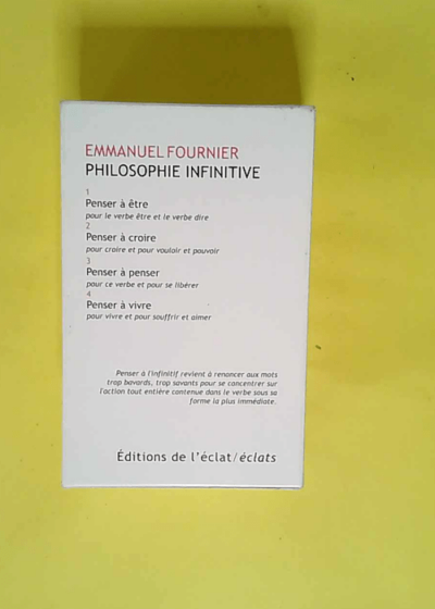 Coffret philosophie infinitive  - Emmanuel Fournier