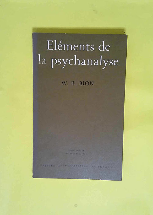 Éléments de la psychanalyse  – W-R Bi...