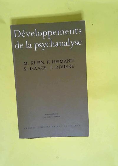 Developpements de la psychanalyse  - M Klein