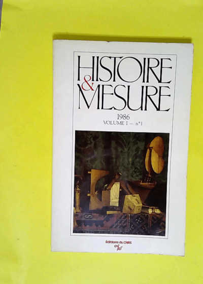 Histoire et Mesure 1986 N.1 Vol.1  - Genêt Jean-Philippe