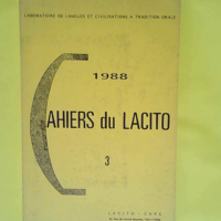 Cahiers du LACITO – numéro 3 – L...