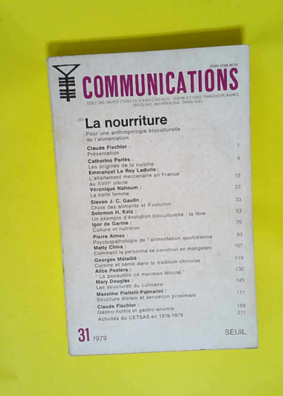 Communications n° 31 La Nourriture  - Seuil