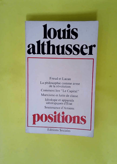 Positions 1964-1975  - Louis ALTHUSSER