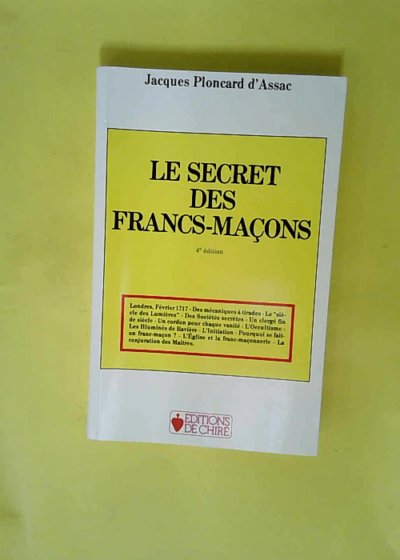 Le secret des Francs-maçons  - Jacques Ploncard D assac