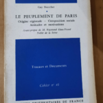 Le Peuplement De Paris – Pourcher Guy