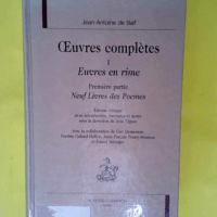 Oeuvres complètes – Tome 1 Euvres en r...