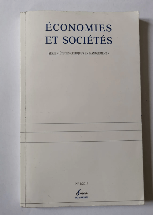 Économies Et Sociétés Numéro 1 2014 &#821...