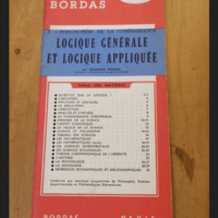 Plans Pilotes Bordas. 2003. 2004 . Philosophie De La Connaissance. Logique Generale Et Logique Appliquee. – Collectif.