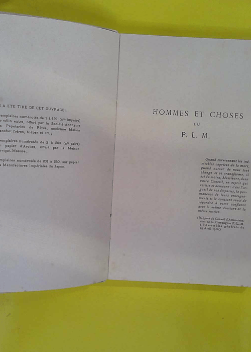 Hommes et choses du PLM Paris Lyon Méditerra... Hommes et choses du PLM Paris Lyon Méditerra...