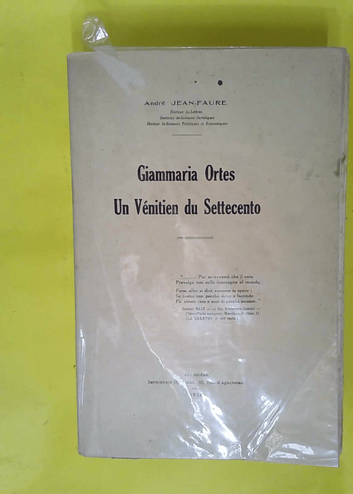 Giammaria Ortes un Vénitien du Settecento th... Giammaria Ortes un Vénitien du Settecento th...