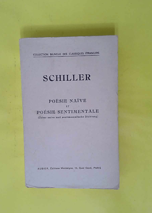 Poésie naïve et poésie sentimentale. Tradu... Poésie naïve et poésie sentimentale. Tradu...