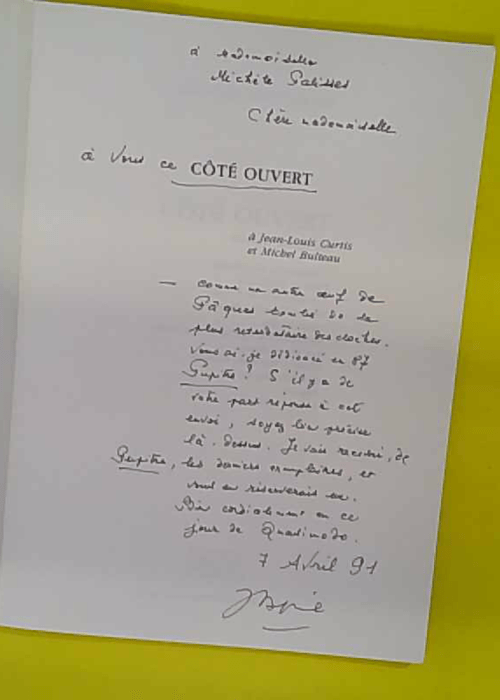 Côté ouvert – envoi d auteur à Michele Palisses – Georges Saint-Clai… Côté ouvert – envoi d auteur à Michele Palisses – Georges Saint-Clai…