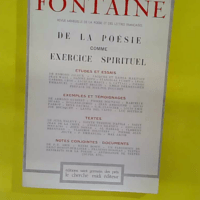De la Poesie Comme Exercice Spirituel – Max-Pol Fouchet De la Poesie Comme Exercice Spirituel - Max-Pol Fouchet