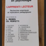 L’apprenti-Lecteur – Recherches Empiriques Et Implications Pédagogiques – Collectif