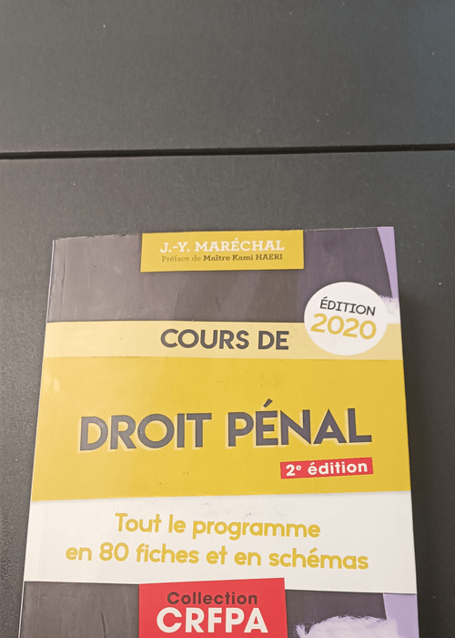 Cours de droit pénal – 2020 – JE...