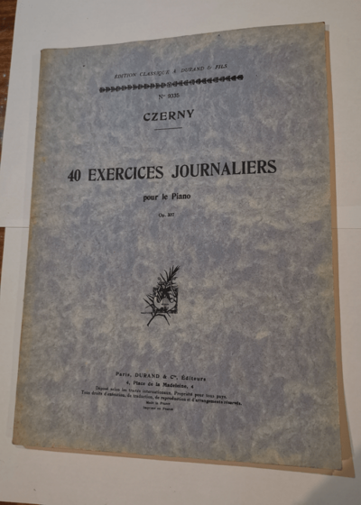 40 exercices journaliers pour le piano Op.337 - Czerny - Czerny