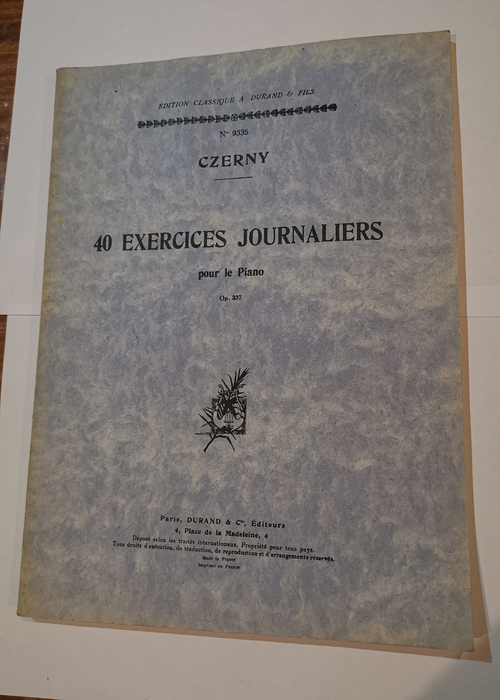 40 exercices journaliers pour le piano Op.337 – Czerny – Czerny