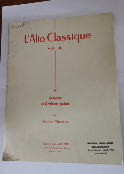 L'Alto classique vol.A - Classens Henri