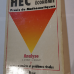 Précis de Mathématiques – HEC option économie – analyse – Charlot