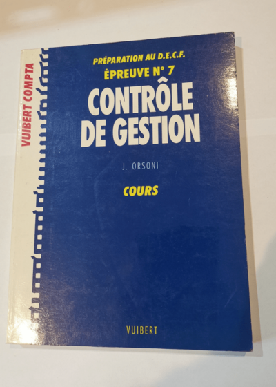 Controle de gestion - preparation au decf epreuve nò 7 - ancienne uv 12 - cours - Helfer