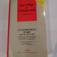 Un supplément d’âme – Revue d’éthique et de théologie morale – Collectif