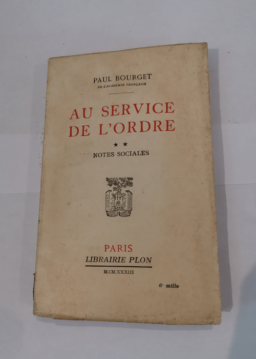 AU SERVICE DE L’ORDRE NOTES SOCIALES &#...