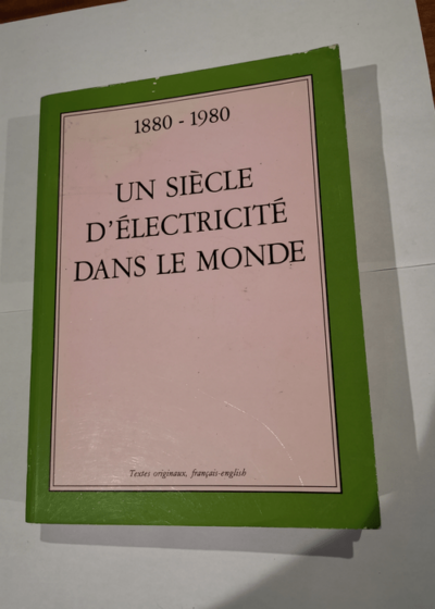 1880-1980 un siècle d'électricité dans le monde: Actes - Fabienne Cardot